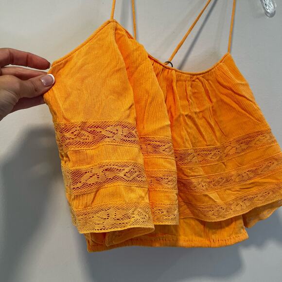 NWT Free People Home Again Camo Crop Top Orange Size XS - Picture 3 of 7